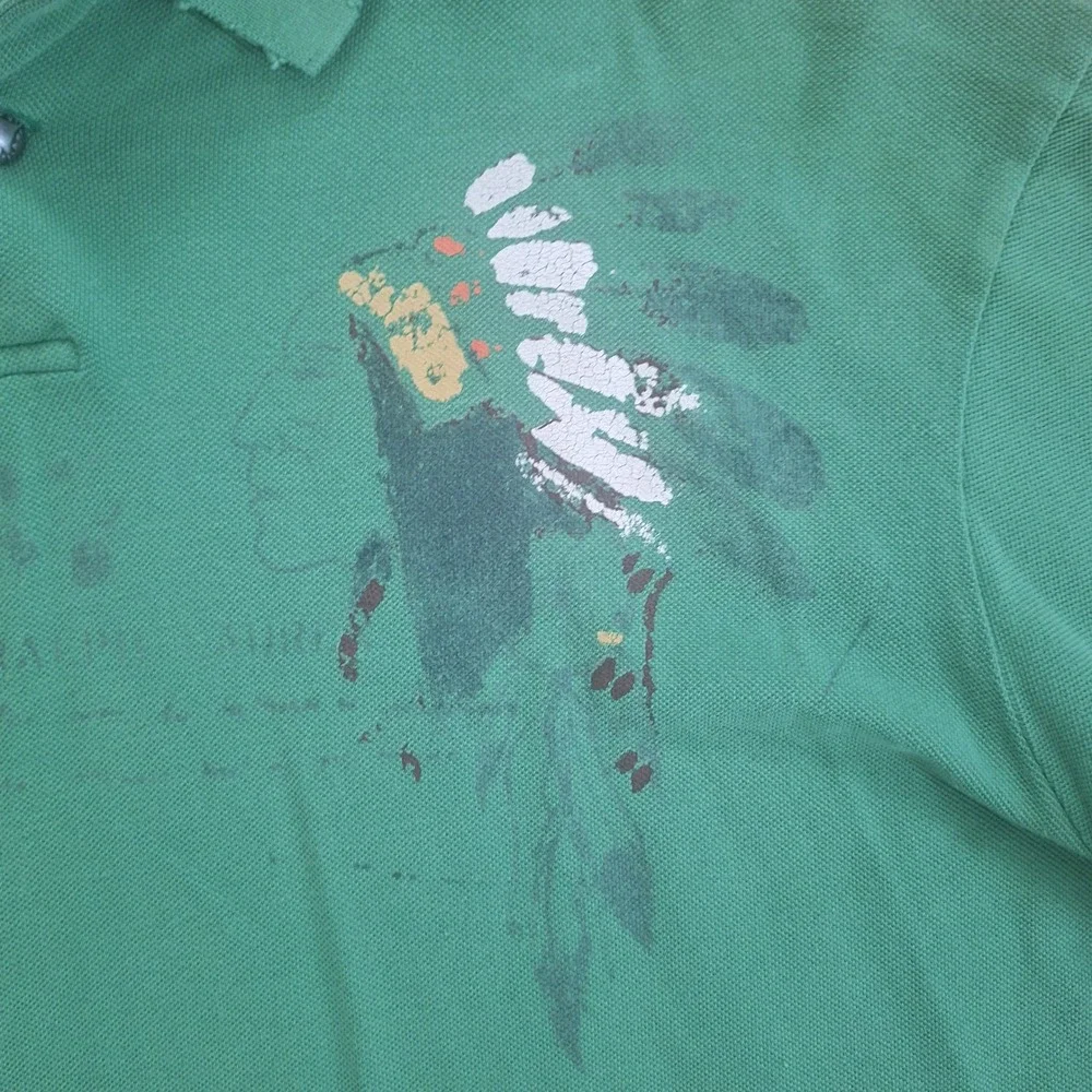 Polo Ralph Lauren Custom Fit Vintage Native American Graphic Polo Green XL